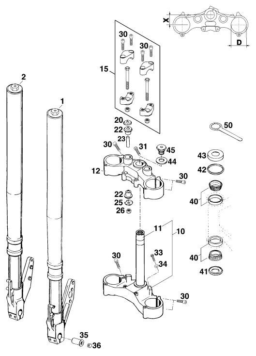 Náhled schématu FRONT FORK, TRIPLE CLAMP