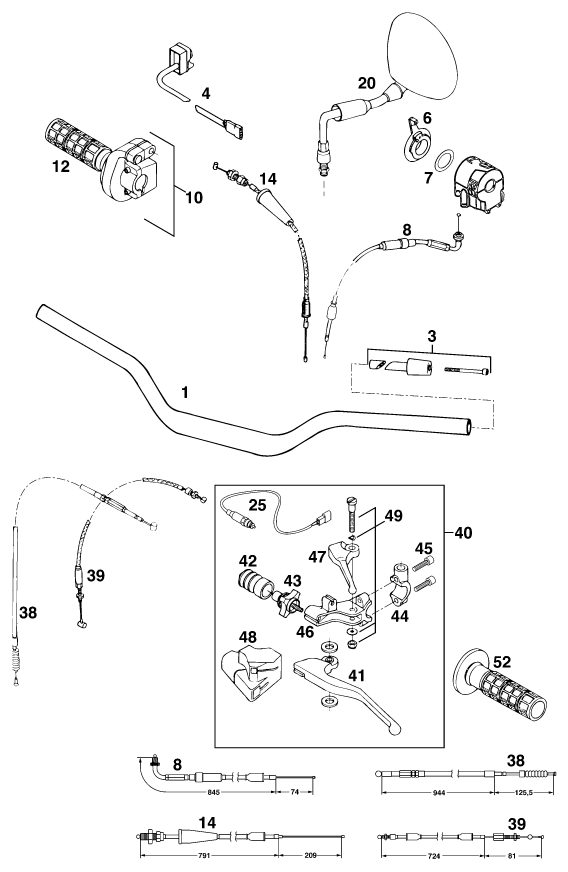 Náhled schématu HANDLEBAR, CONTROLS