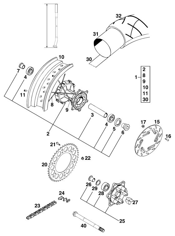 Náhled schématu REAR WHEEL