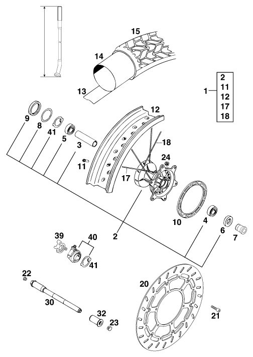Náhled schématu FRONT WHEEL