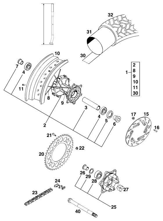 Náhled schématu REAR WHEEL