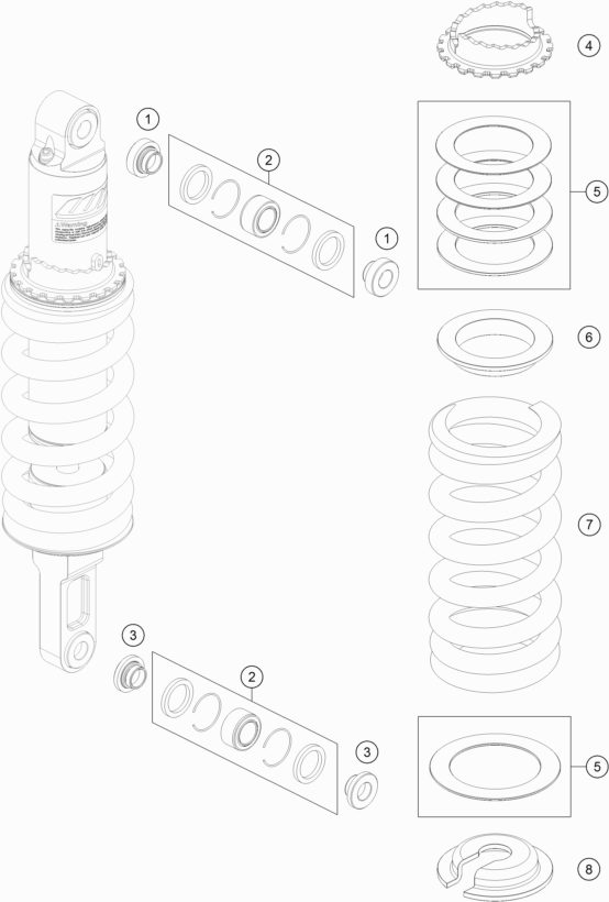 Náhled schématu SHOCK ABSORBER DISASSEMBLED