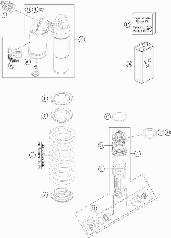 Náhled schématu SHOCK ABSORBER DISASSEMBLED
