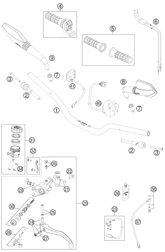 Náhled schématu HANDLEBAR, CONTROLS