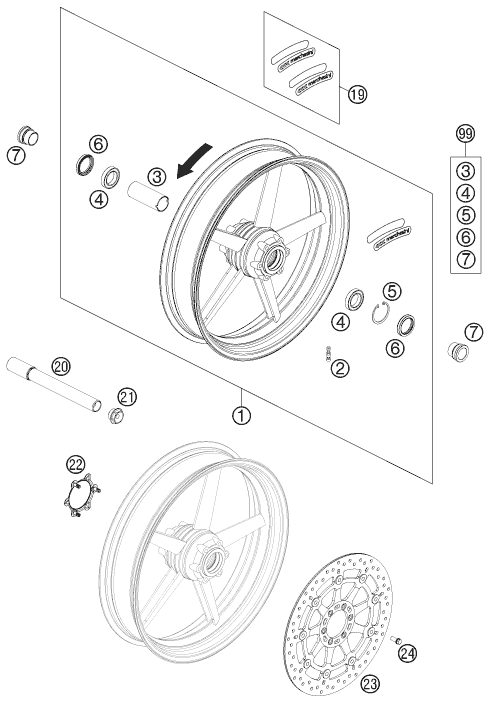 Náhled schématu FRONT WHEEL