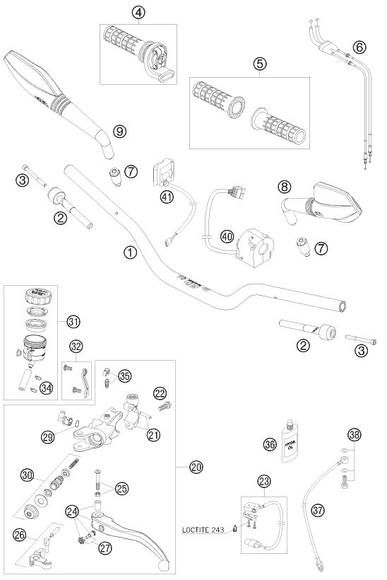 Náhled schématu HANDLEBAR, CONTROLS