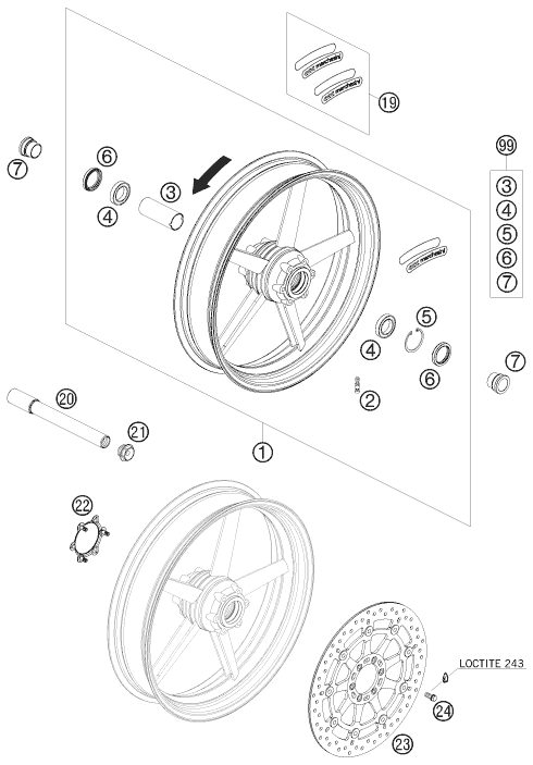 Náhled schématu FRONT WHEEL