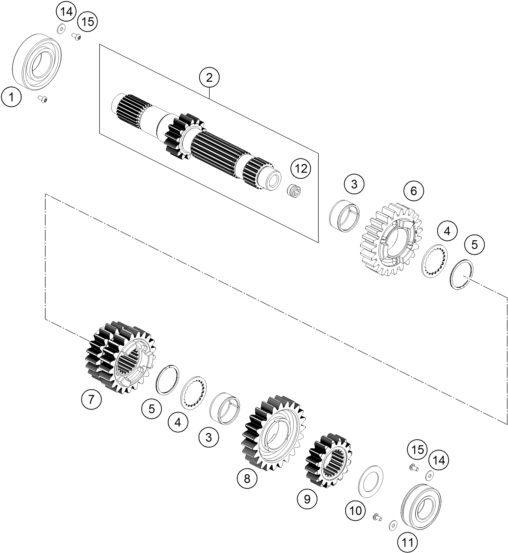 Náhled schématu TRANSMISSION I - MAIN SHAFT