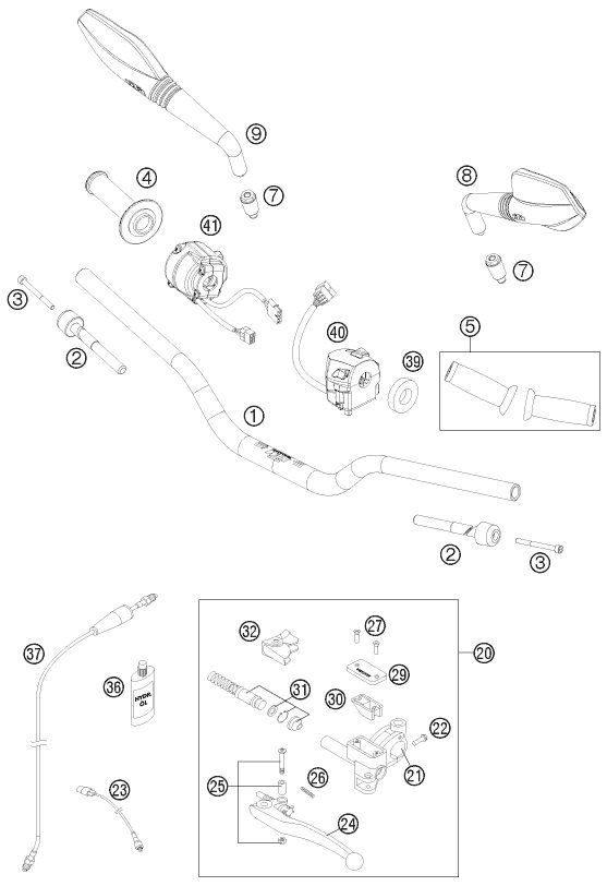 Náhled schématu HANDLEBAR, CONTROLS
