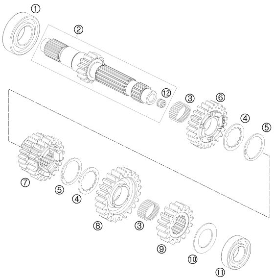 Náhled schématu TRANSMISSION I - MAIN SHAFT