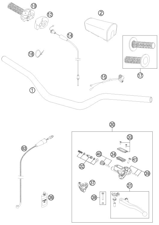 Náhled schématu HANDLEBAR, CONTROLS