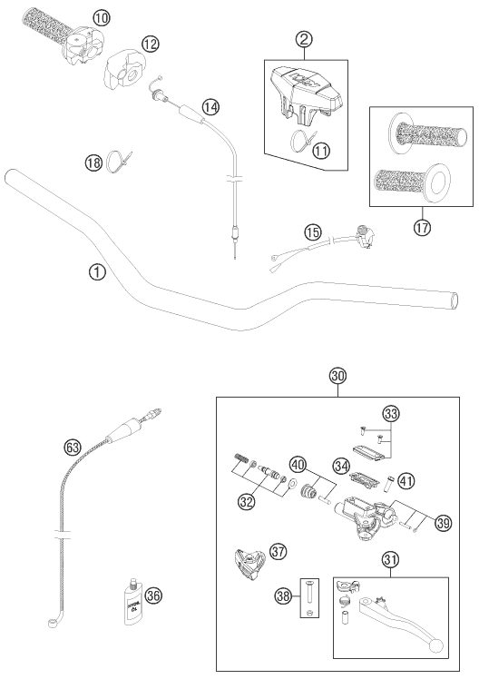 Náhled schématu HANDLEBAR, CONTROLS