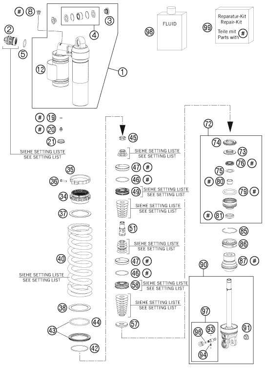 Náhled schématu SHOCK ABSORBER DISASSEMBLED