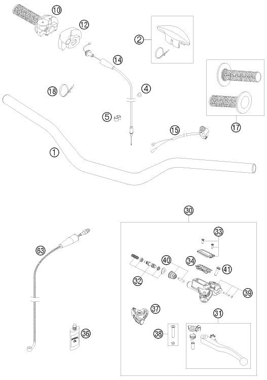 Náhled schématu HANDLEBAR, CONTROLS