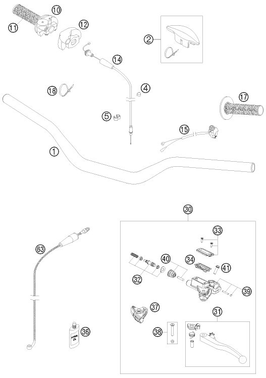 Náhled schématu HANDLEBAR, CONTROLS