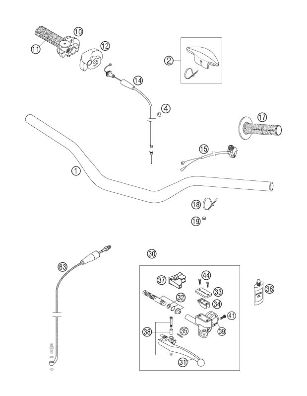 Náhled schématu HANDLEBAR, CONTROLS