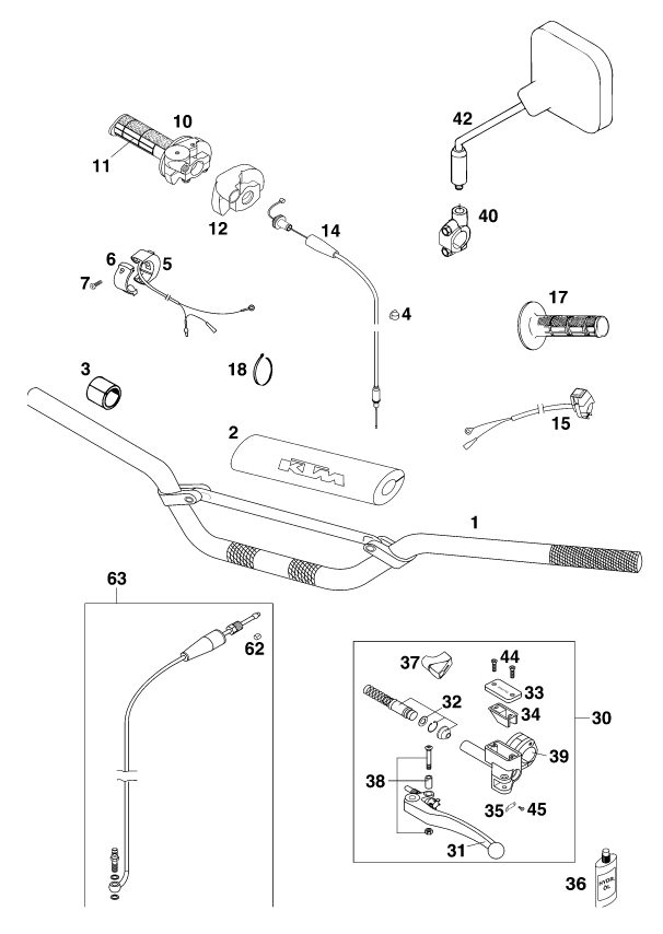 Náhled schématu HANDLEBAR, CONTROLS