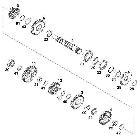 Náhled schématu TRANSMISSION II - COUNTERSHAFT