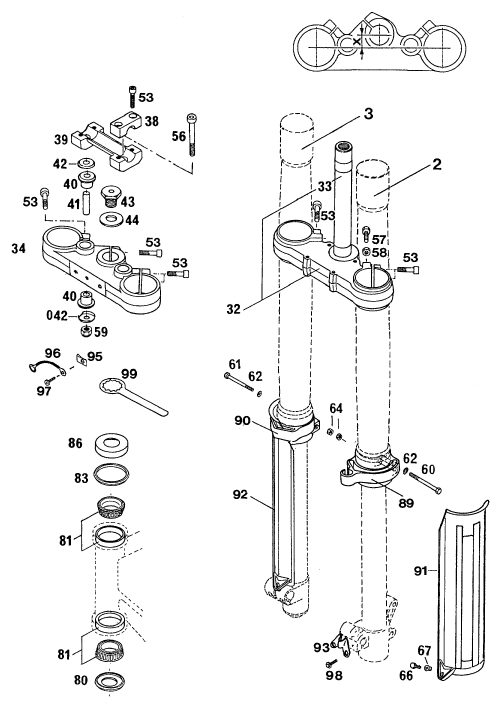 Náhled schématu FRONT FORK, TRIPLE CLAMP