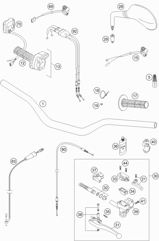 Náhled schématu HANDLEBAR, CONTROLS