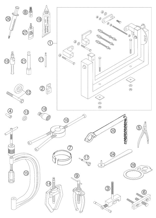 Náhled schématu Special tools (engine)