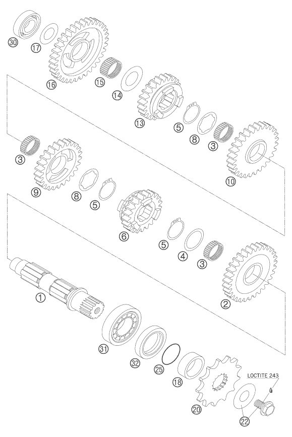 Náhled schématu TRANSMISSION II - COUNTERSHAFT