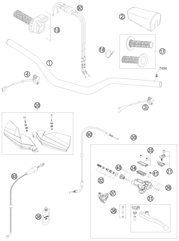 Náhled schématu HANDLEBAR, CONTROLS