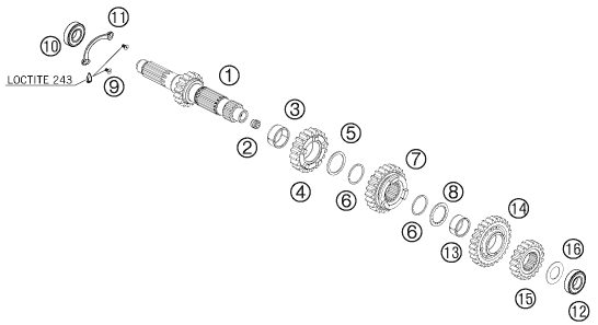 Náhled schématu TRANSMISSION I - MAIN SHAFT