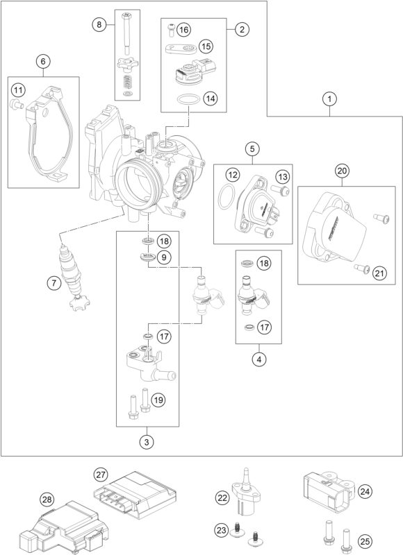Náhled schématu THROTTLE BODY