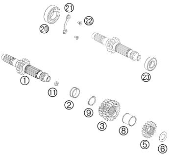 Náhled schématu TRANSMISSION I - MAIN SHAFT