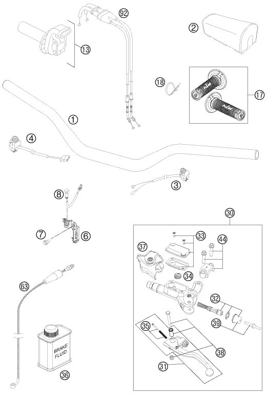 Náhled schématu HANDLEBAR, CONTROLS