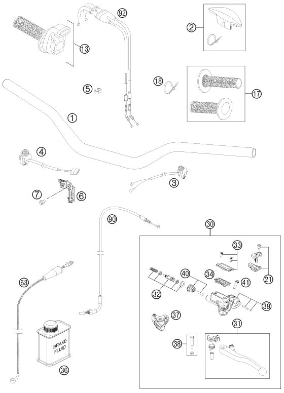 Náhled schématu HANDLEBAR, CONTROLS