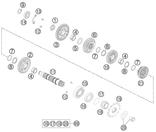 Náhled schématu TRANSMISSION II - COUNTERSHAFT