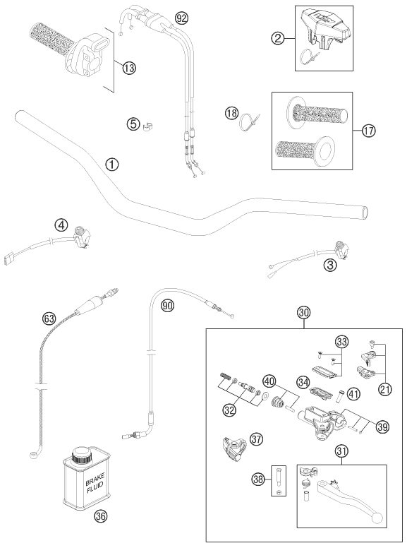 Náhled schématu HANDLEBAR, CONTROLS