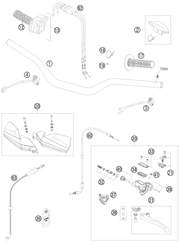 Náhled schématu HANDLEBAR, CONTROLS