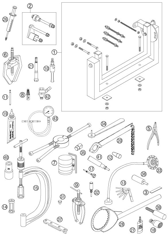 Náhled schématu Special tools (engine)