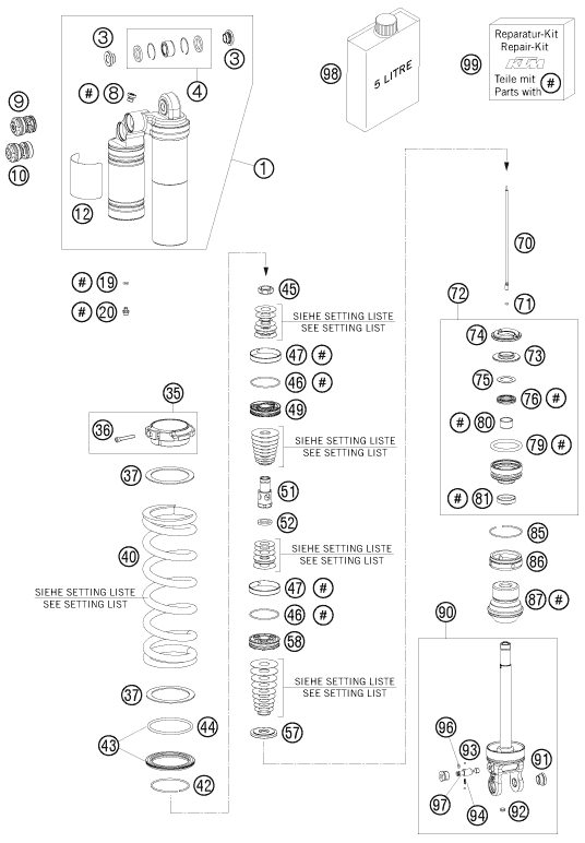 Náhled schématu SHOCK ABSORBER DISASSEMBLED