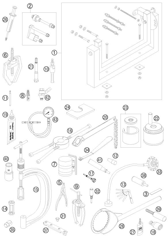Náhled schématu Special tools (engine)