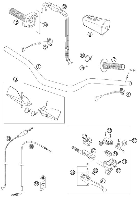 Náhled schématu HANDLEBAR, CONTROLS