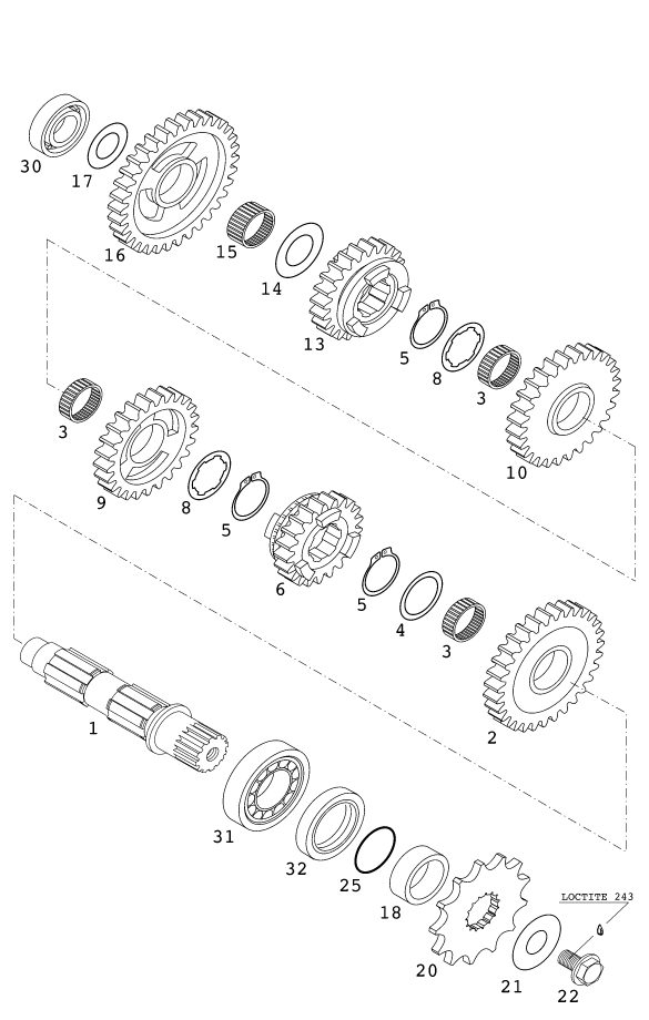 Náhled schématu TRANSMISSION II - COUNTERSHAFT