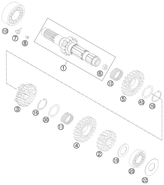 Náhled schématu TRANSMISSION I - MAIN SHAFT