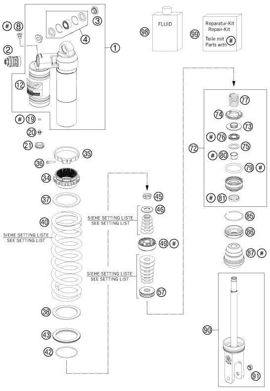 Náhled schématu SHOCK ABSORBER DISASSEMBLED