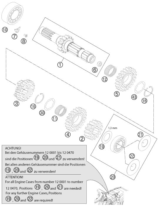 Náhled schématu TRANSMISSION I - MAIN SHAFT