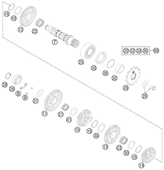 Náhled schématu TRANSMISSION II - COUNTERSHAFT