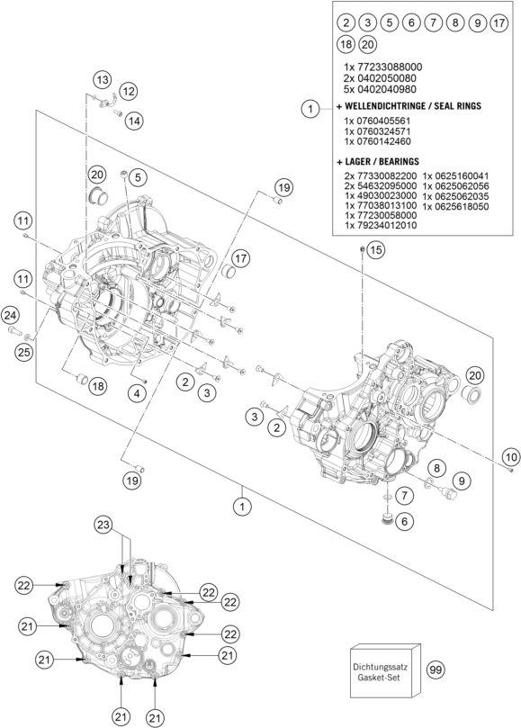 Náhled schématu ENGINE CASE