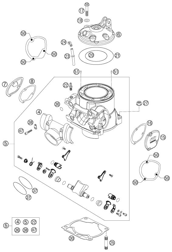 Náhled schématu CYLINDER, CYLINDER HEAD