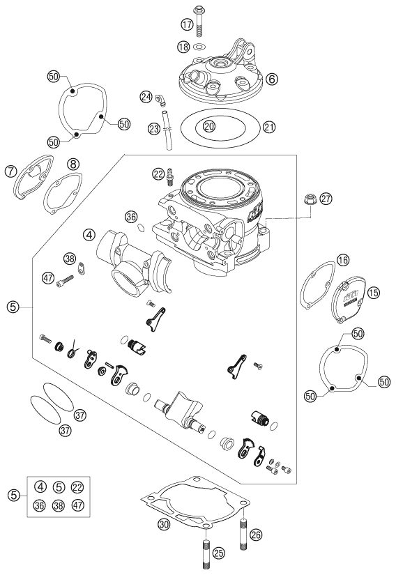 Náhled schématu CYLINDER, CYLINDER HEAD