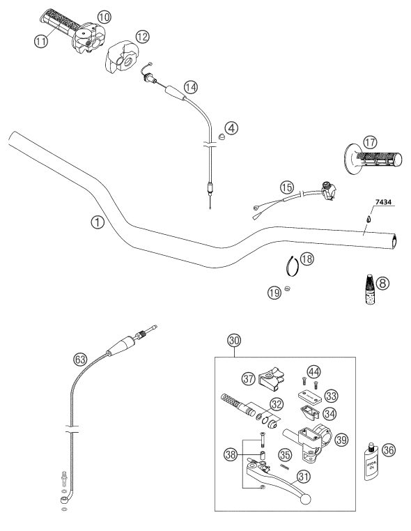 Náhled schématu HANDLEBAR, CONTROLS