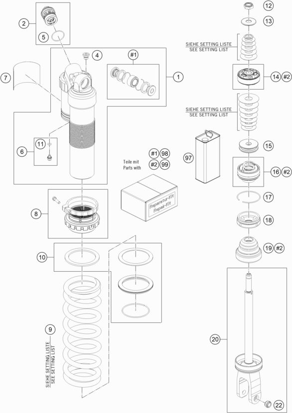 Náhled schématu SHOCK ABSORBER DISASSEMBLED