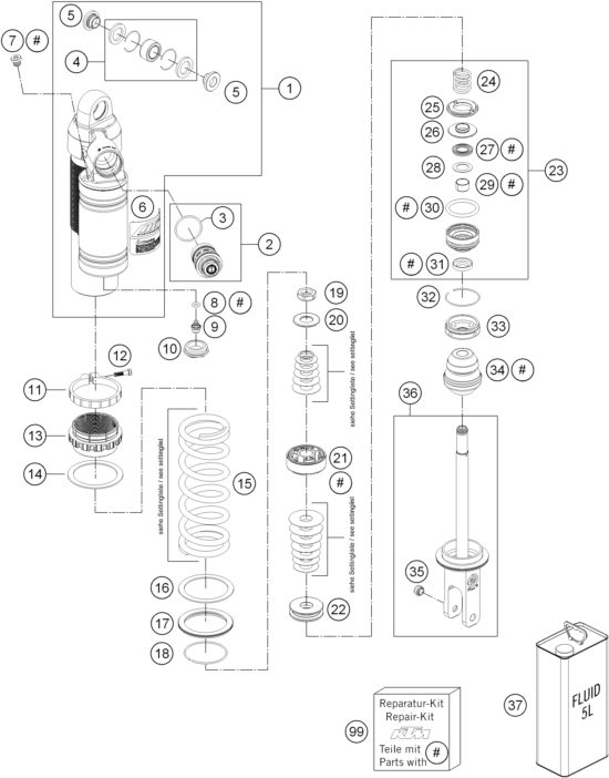 Náhled schématu SHOCK ABSORBER DISASSEMBLED